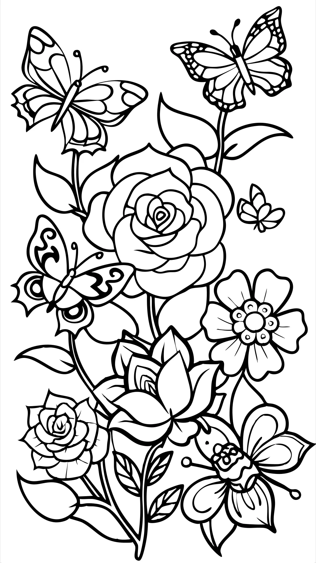 flower butterfly coloring pages for adults